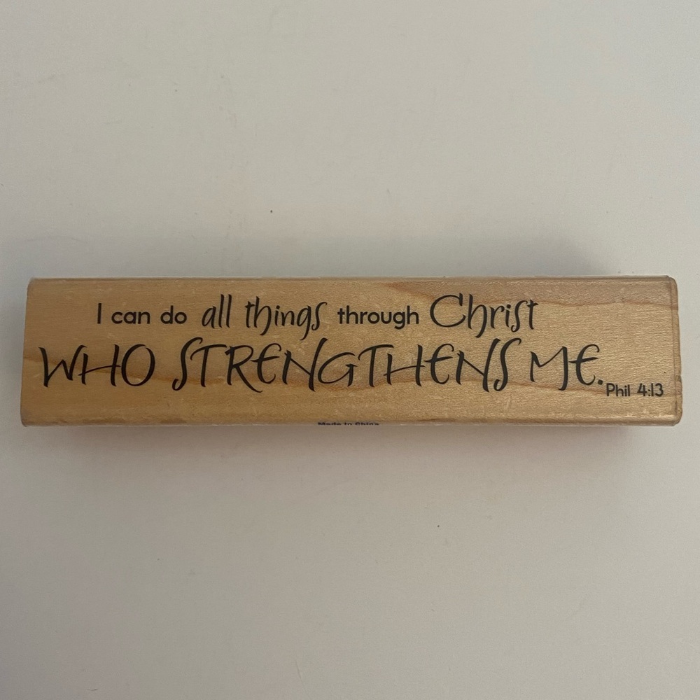 Stampabilities Who Strengthens Me rubber stamp